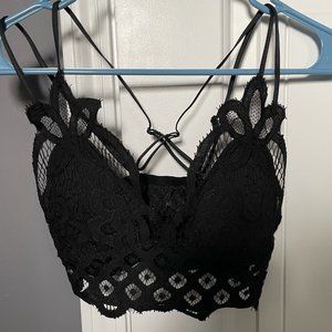 NEW - Black Crochet Lace Bralette - Small